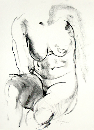 Aktzeichnung, Kohle, 58x42cm, 2006