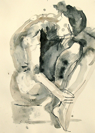 Akt, schlafend, Graphit, 21x15cm, 2009