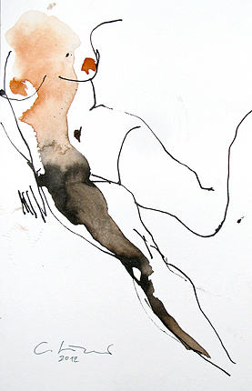 Akt, schlafend, Graphit, 21x15cm, 2009