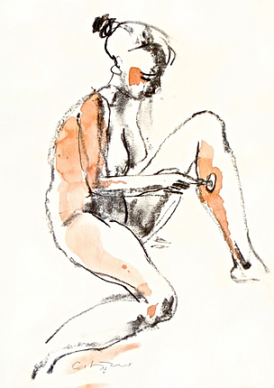 Akt, schlafend, Graphit, 21x15cm, 2009