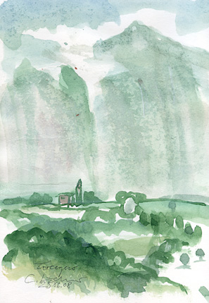 Torcegno IV, Aquarell, 25,5x18cm, 2008